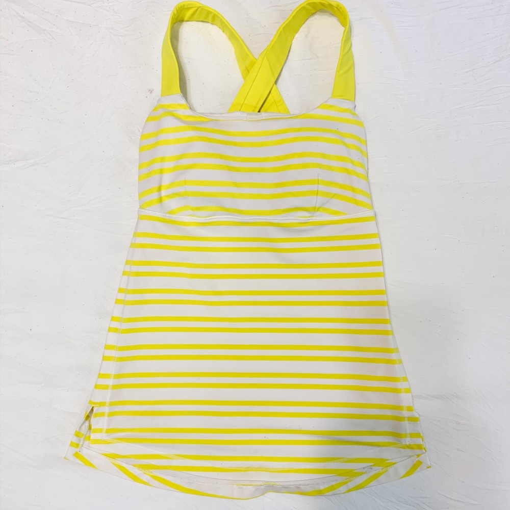 Yellow stripe Lululemon top with padding